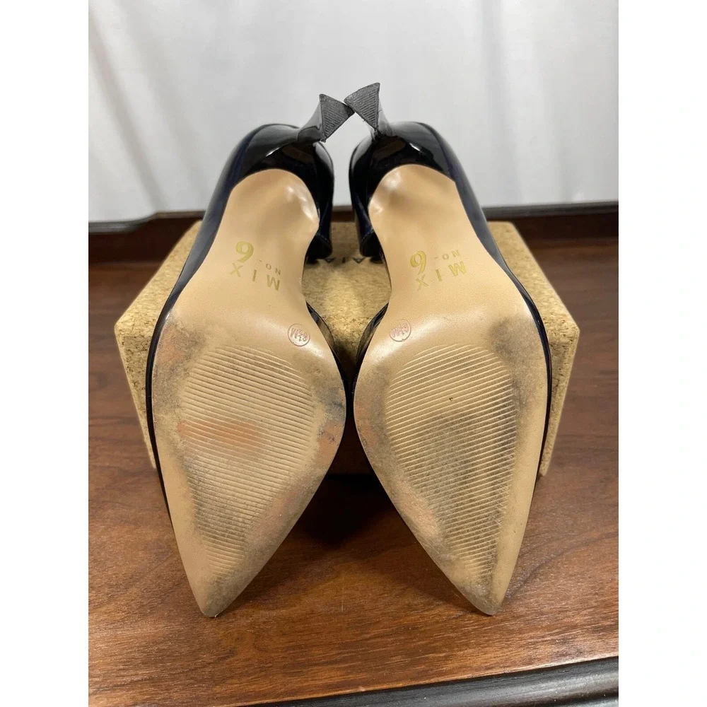 Black Patent Iridescent Sz 6.5 Pump Hologram Prom Formal Point Toe Stiletto Mix6
